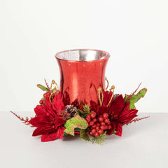 Red Poinsettia Candleholder