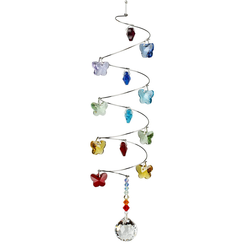 Crystal Spiral Cascade Suncatcher - Rainbow Butterflies, Small Ball main image