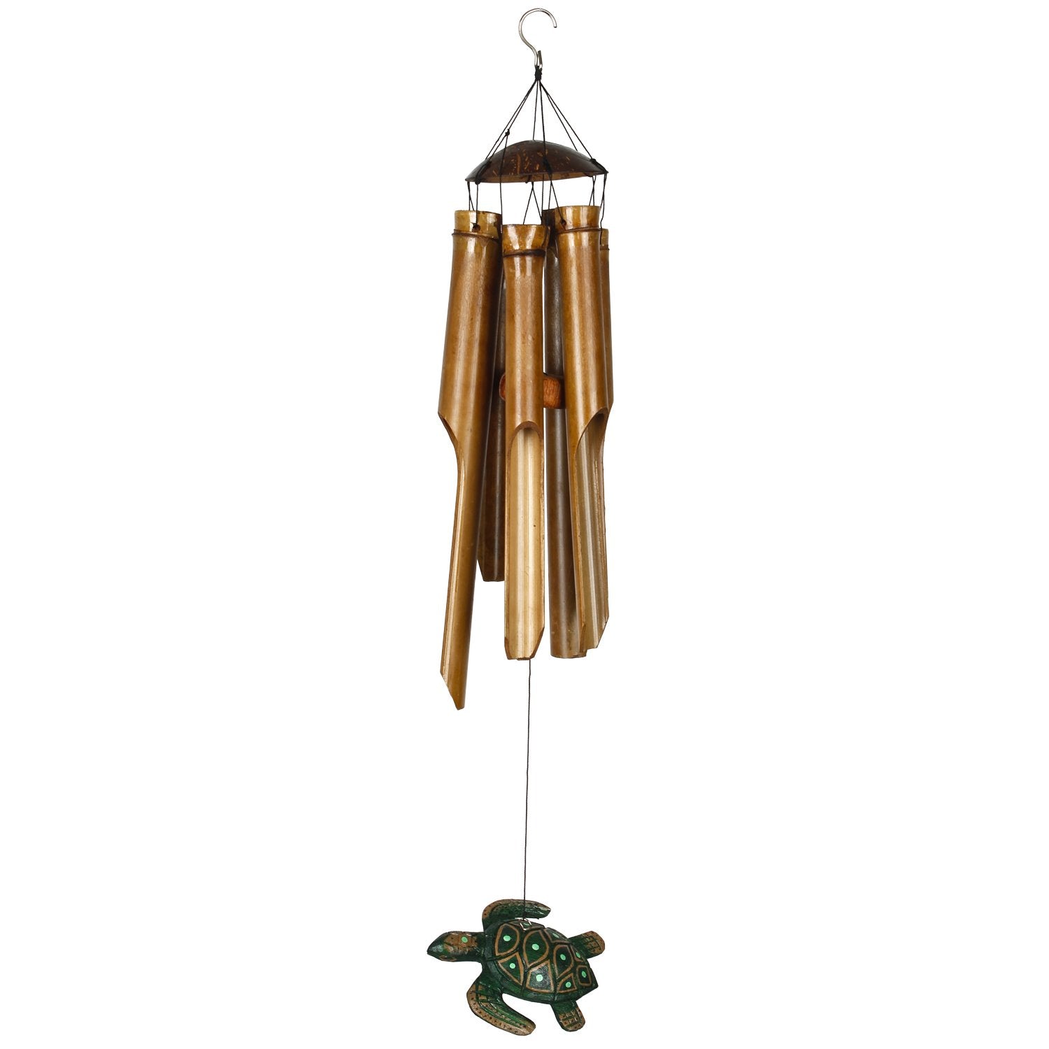 Half Coconut Bamboo Chime - Medium, Sea Turtle full product image