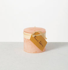 Vance Kitira Pink Sand Timber Pillar Candle