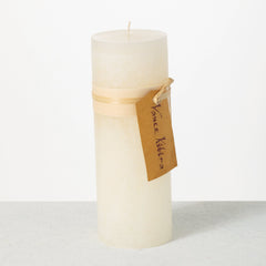 White Timber Pillar Candle