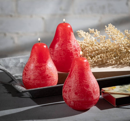 Vance Kitira Cranberry Red Timer Pear Candle