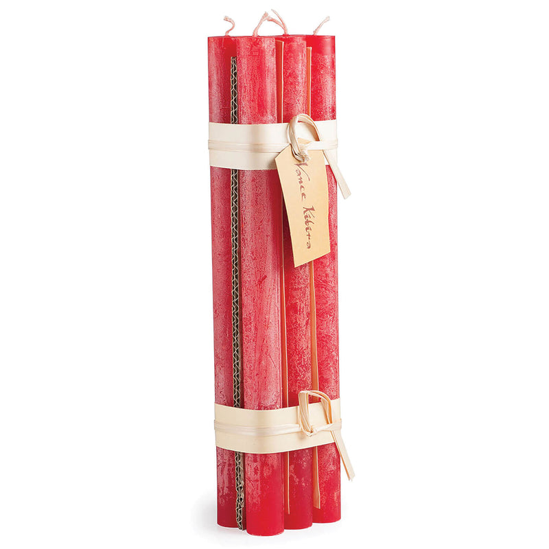 Vance Kitira Cranberry Timber Taper Candle Bundle of 6