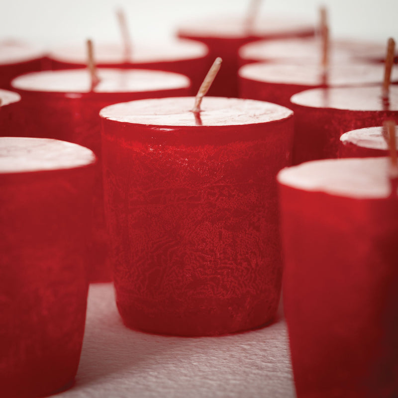 Vance Kitira Cranberry Timber Votive Candle Set of 12