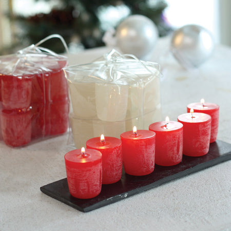 Vance Kitira Cranberry Timber Votive Candle Set of 12