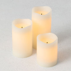 Ivory Led Flameless Candle Pillar Set Of 3