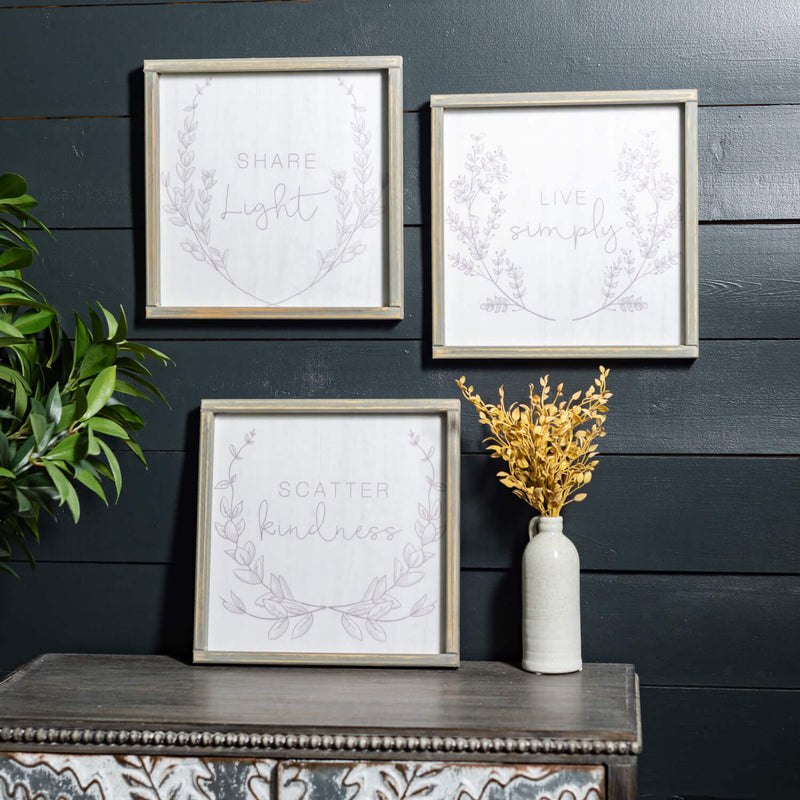 Light Live Kind Wall Art Set
