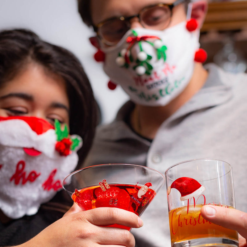 Santa Low Ball Glasses Set/4