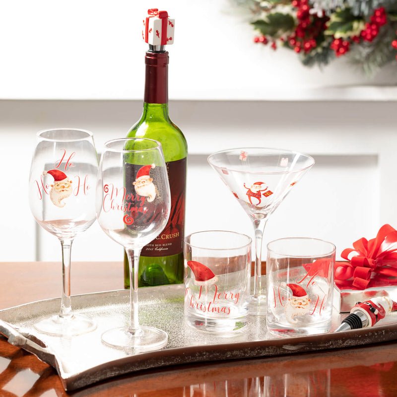 Santa Low Ball Glasses Set/4