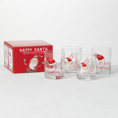 Santa Low Ball Glasses Set/4