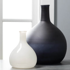 Modern Black and White Frosted Vase Set