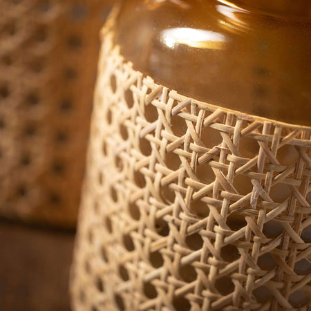 Ombre Bamboo-Weave Jar Set