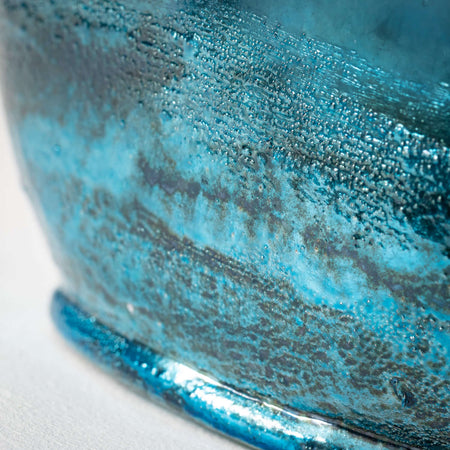 Polished Blue Glass Vase