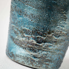 Polished Blue Glass Tall Vase