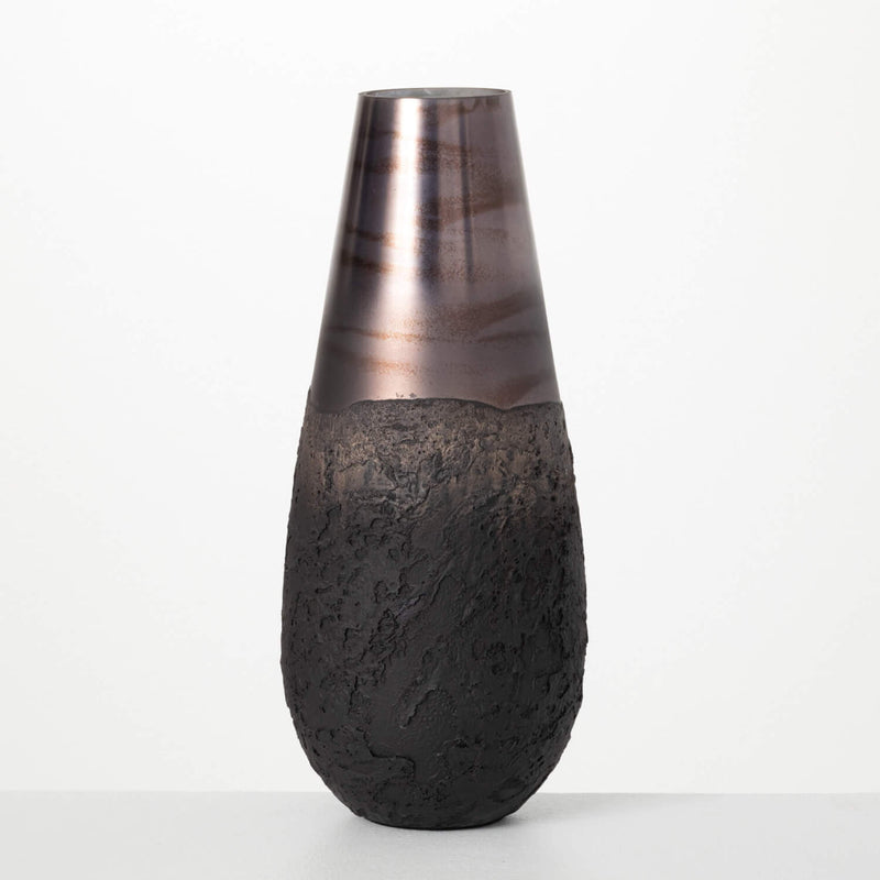 15" Dark Iridescent Vase