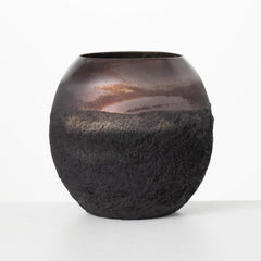 Dark Iridescent Bowl Vase