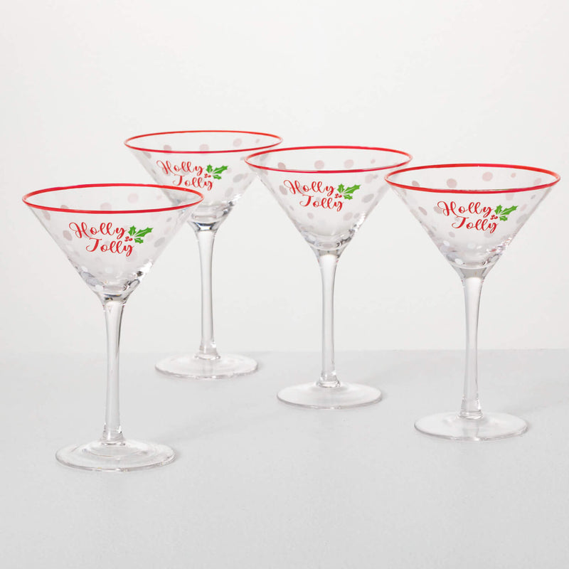 Holly Martini Glass Set