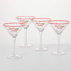 Holly Martini Glass Set