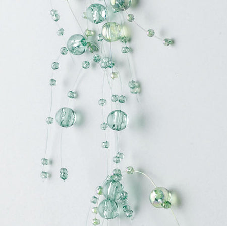 Iridiscent Aqua Beaded Holiday Garland