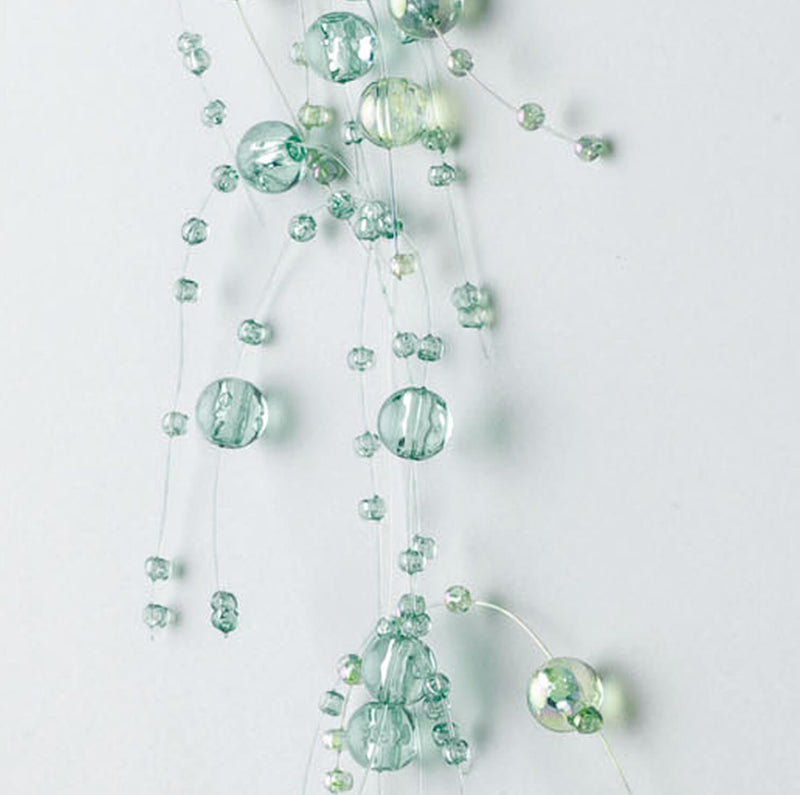 Iridiscent Aqua Beaded Holiday Garland