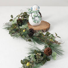 Frosted Pine, Pine Cone and Berry Christmas Garland