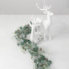 Frosted Pine, Lambs Ear, and Eucalyptus Christmas Garland