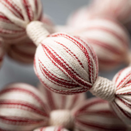Red Ticking Ball Garland