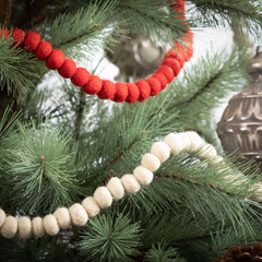 Natural Wool Ball Garland