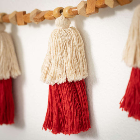 Red & White Tassel Garland