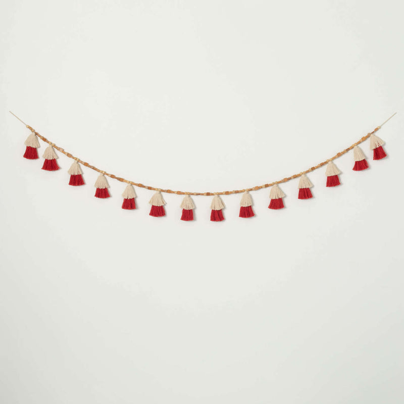 Red & White Tassel Garland