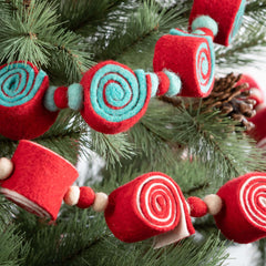 Red & White Felt Candy Garland