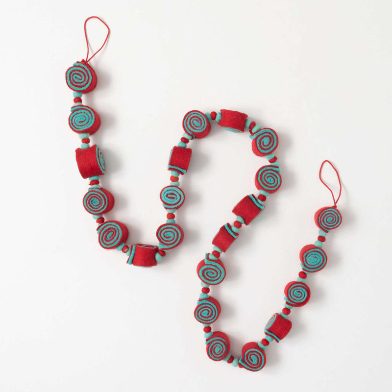 Red & Blue Felt Candy Garland
