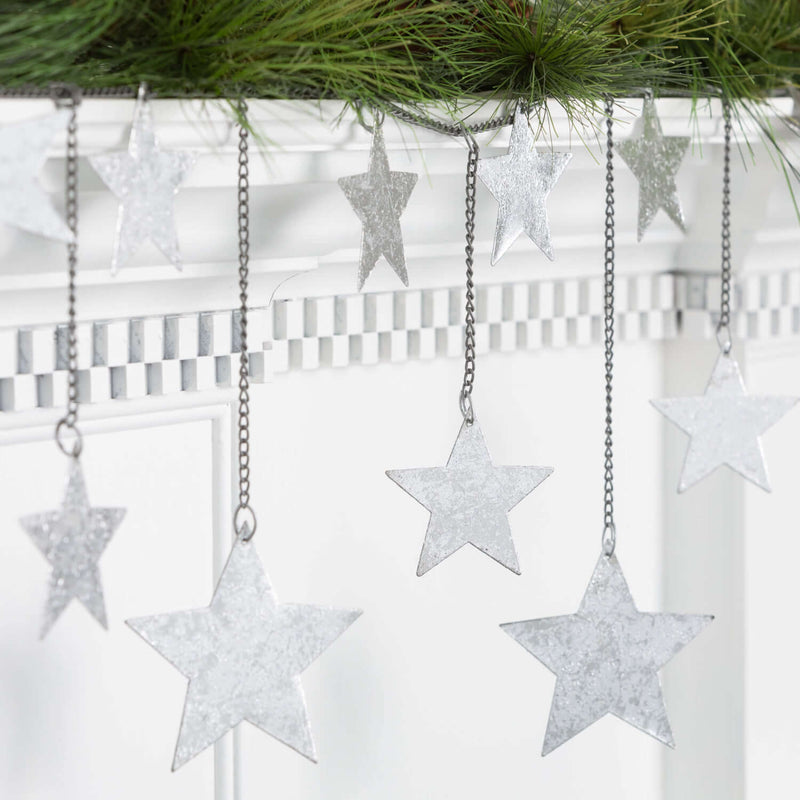 Silver Metal Star Garland