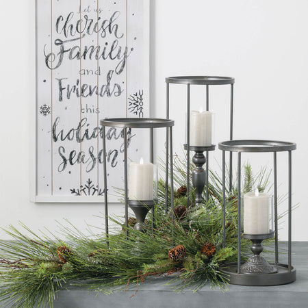 Frosted Long Pine Needle and Pine Cone Christmas Garland