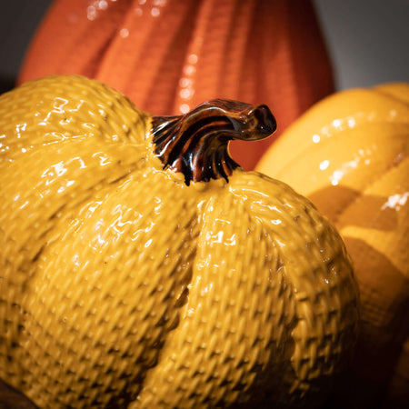 Textured Ceramic Pumpkin Set 3