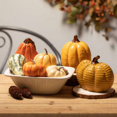 Textured Ceramic Pumpkin Set 3