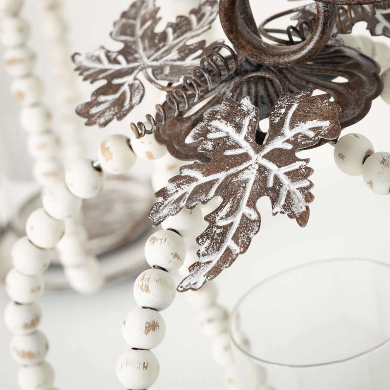Beaded Pumpkin Pillar Holders