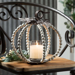 Beaded Pumpkin Pillar Holders