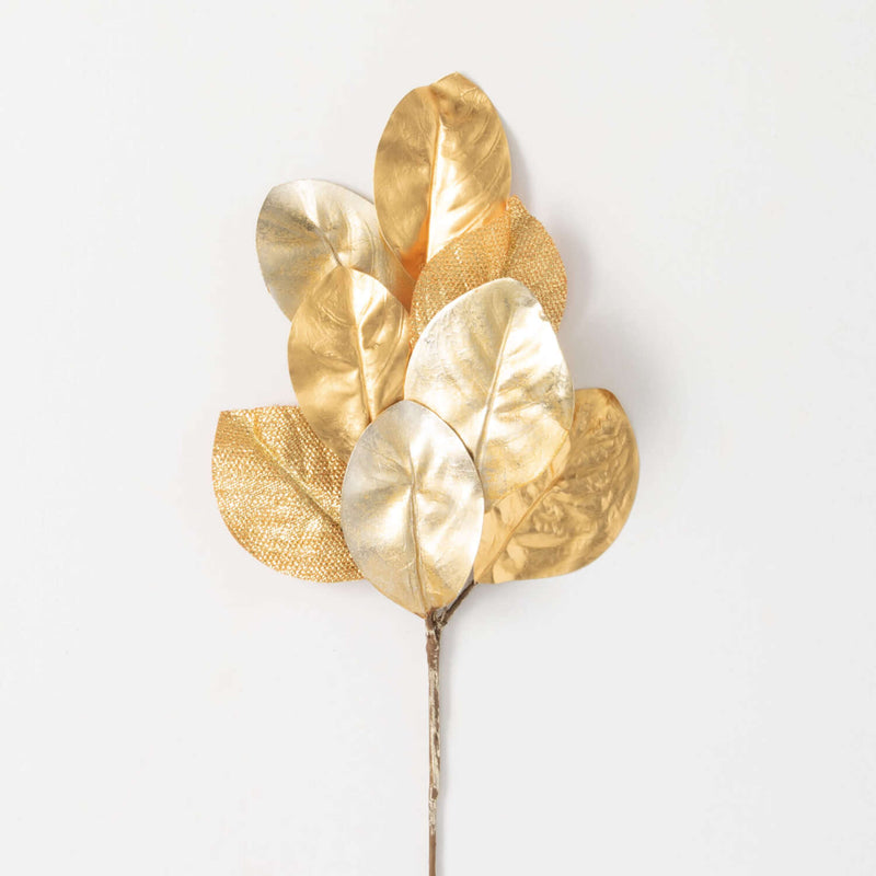 Gold Magnolia Leaf Spray