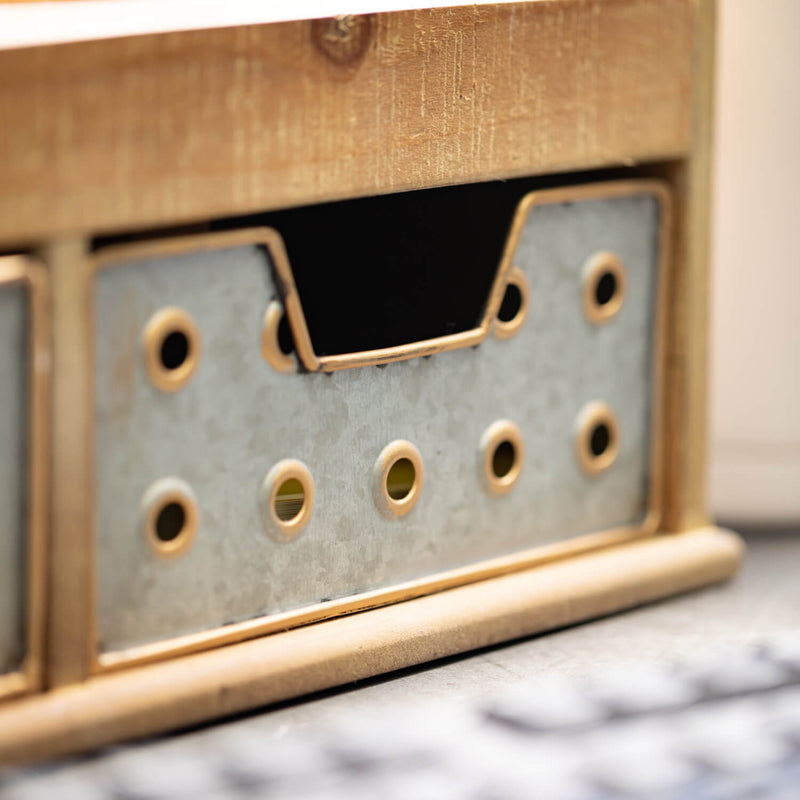 Galvanized Industrial 2 Drawer Desk Caddy