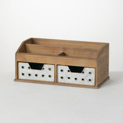 Galvanized Industrial 2 Drawer Desk Caddy