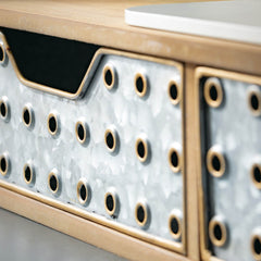Galvanized Industrial Monitor Riser with Storage