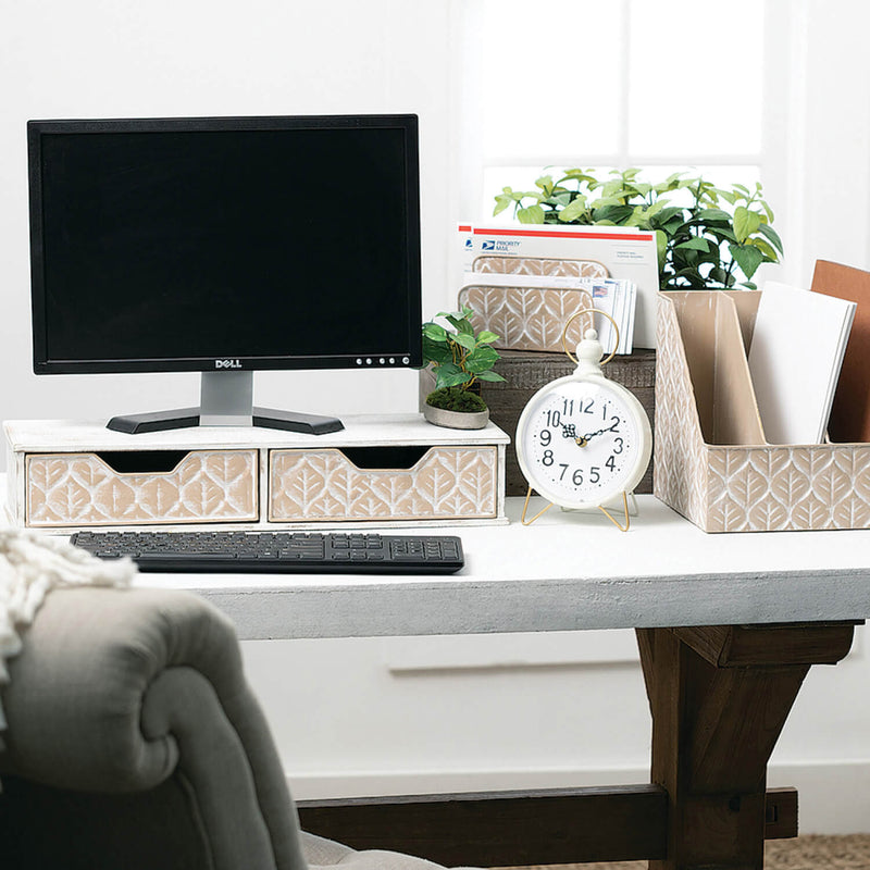Refined industrial Monitor Riser with Storage