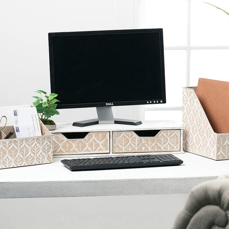 Refined industrial Monitor Riser with Storage