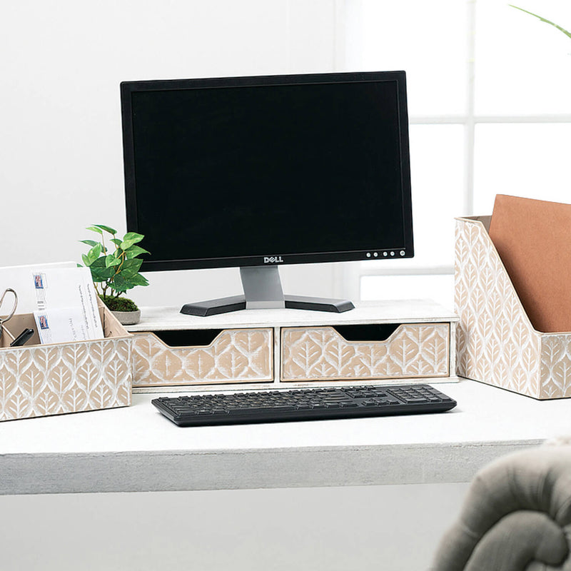 Refined industrial Monitor Riser with Storage