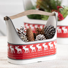 Handled Reindeer Trug Set Of 2