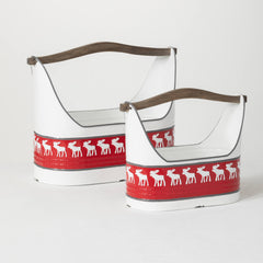 Handled Reindeer Trug Set Of 2