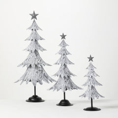 Whimsical Metal Table Top Christmas Tree Set of 3
