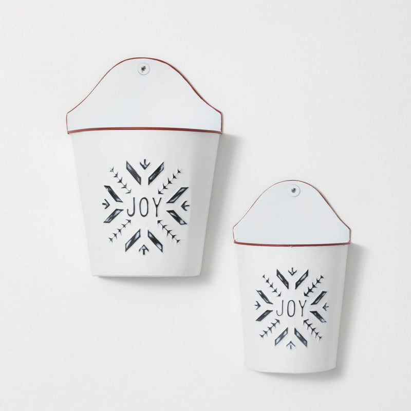 Rustic Christmas Wall Pocket, Set of 2