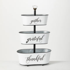 Harvest Black and White 3-Tiered Planter Set